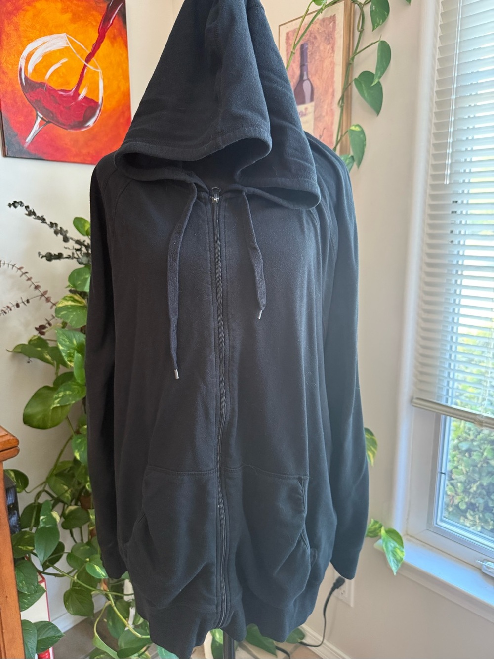 Merona Black Lightweight Zip-Up Hoodie Jacket